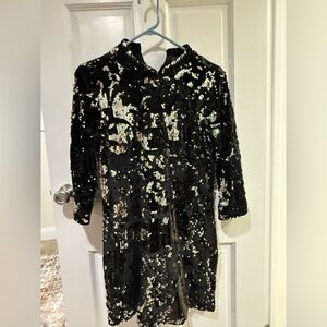 Zara Black Sequin Embellished Dress